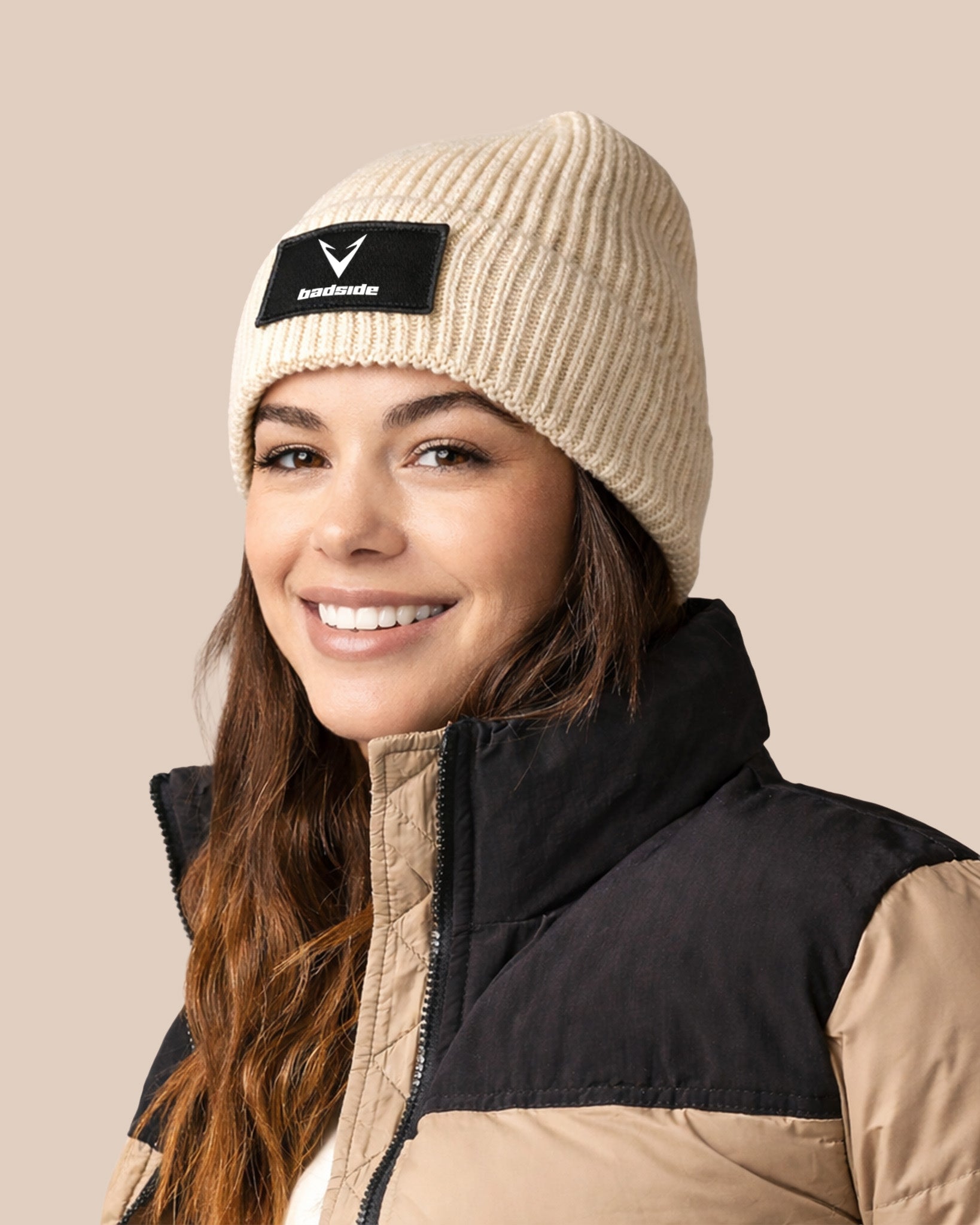 Logo Box Beanie - Oatmeal