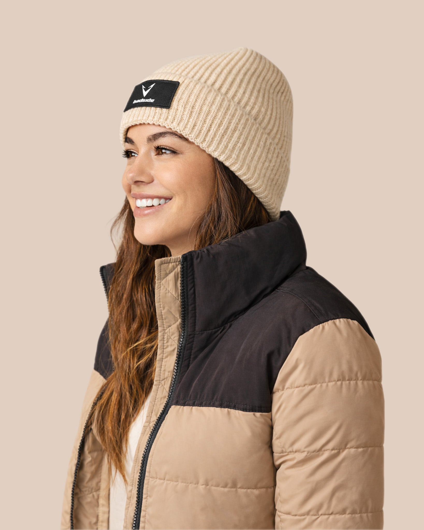 Logo Box Beanie - Oatmeal