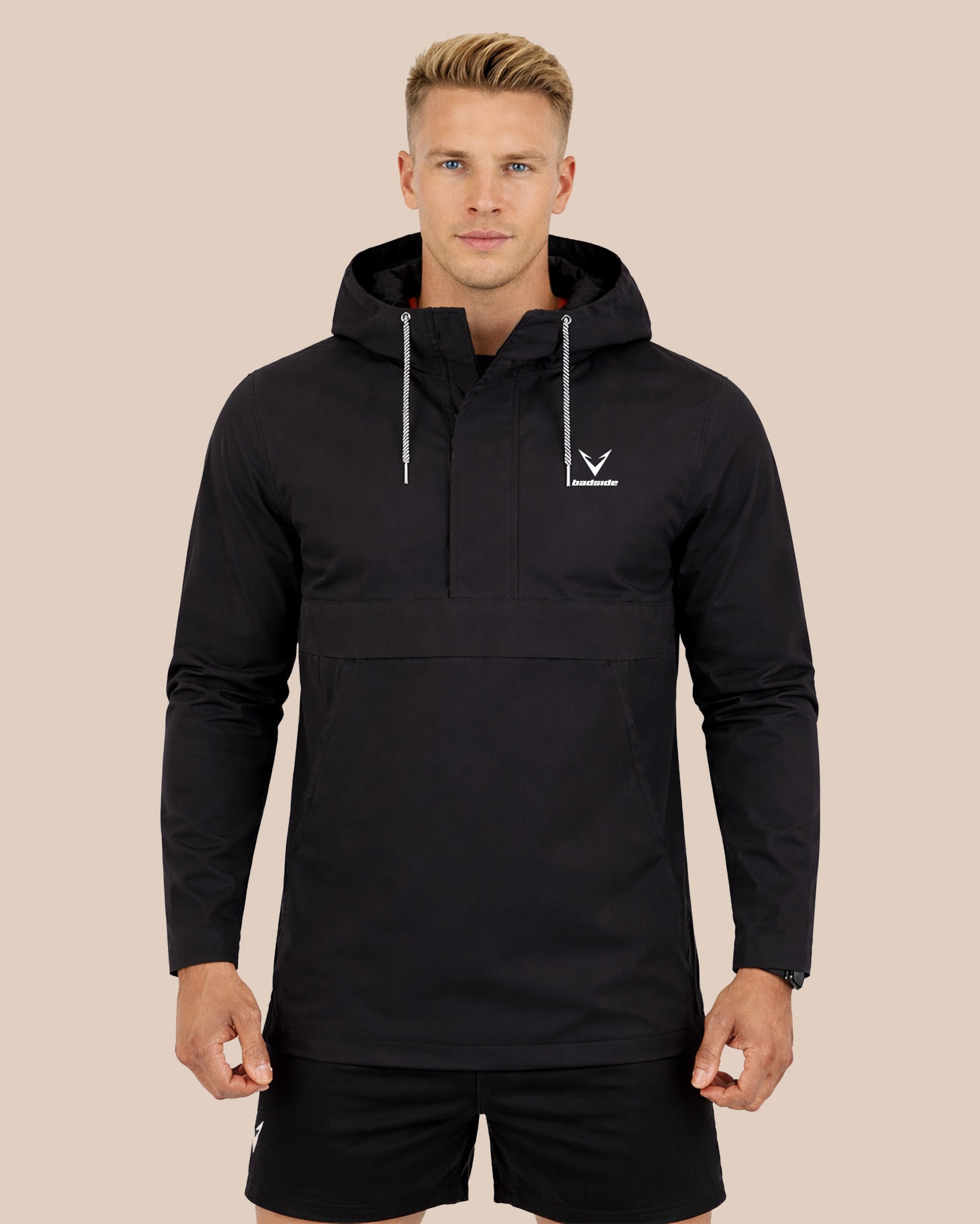 Half-Zip Pullover Jacket - Black